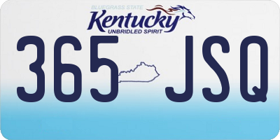 KY license plate 365JSQ