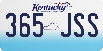 KY license plate 365JSS