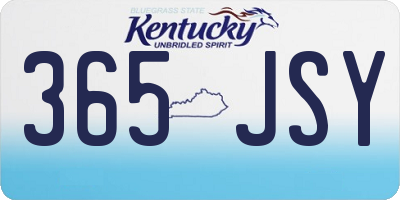 KY license plate 365JSY