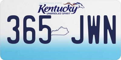 KY license plate 365JWN