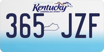 KY license plate 365JZF
