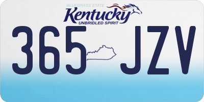 KY license plate 365JZV