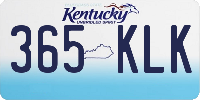 KY license plate 365KLK