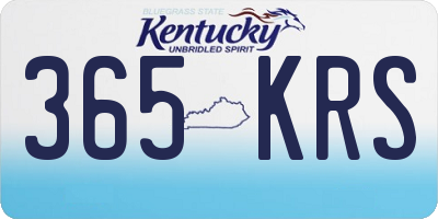 KY license plate 365KRS
