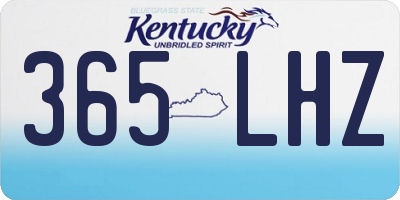 KY license plate 365LHZ