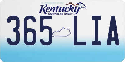 KY license plate 365LIA