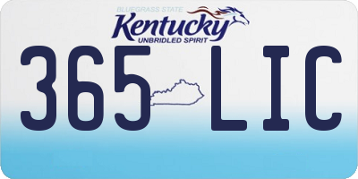 KY license plate 365LIC