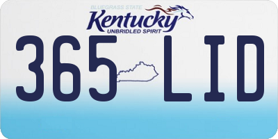 KY license plate 365LID