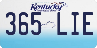 KY license plate 365LIE