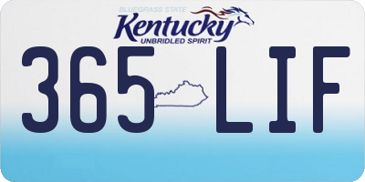 KY license plate 365LIF
