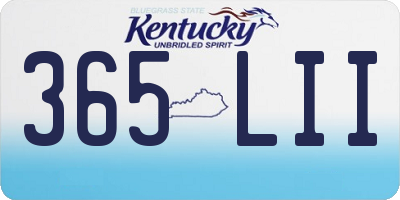 KY license plate 365LII