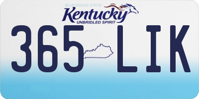 KY license plate 365LIK