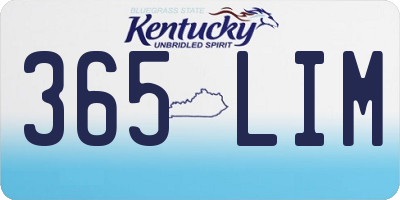 KY license plate 365LIM