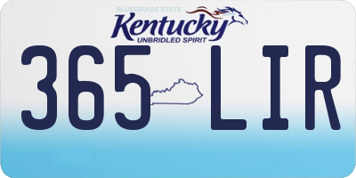KY license plate 365LIR