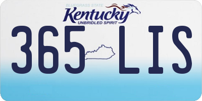 KY license plate 365LIS