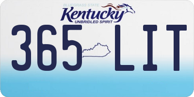 KY license plate 365LIT