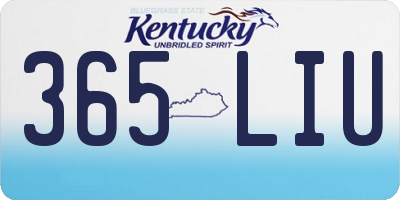 KY license plate 365LIU