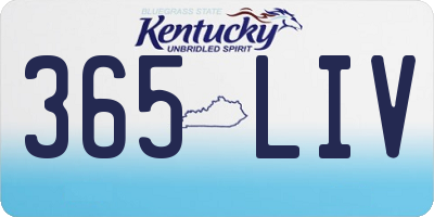 KY license plate 365LIV
