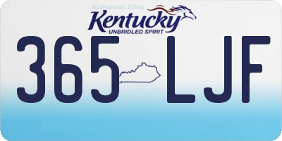 KY license plate 365LJF