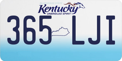 KY license plate 365LJI