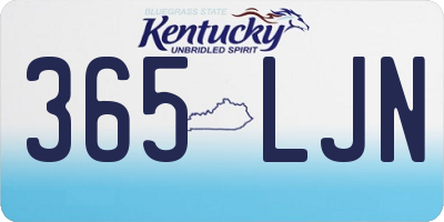 KY license plate 365LJN