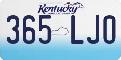 KY license plate 365LJO