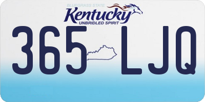 KY license plate 365LJQ