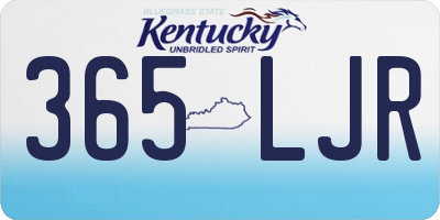 KY license plate 365LJR