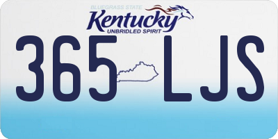 KY license plate 365LJS