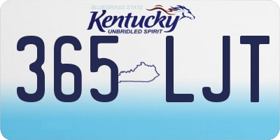 KY license plate 365LJT