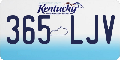 KY license plate 365LJV