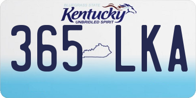 KY license plate 365LKA