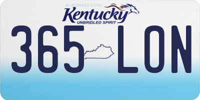 KY license plate 365LON