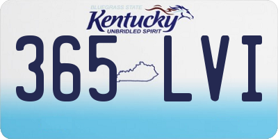 KY license plate 365LVI