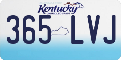 KY license plate 365LVJ