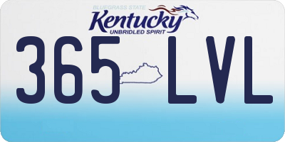 KY license plate 365LVL