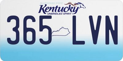 KY license plate 365LVN