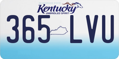 KY license plate 365LVU