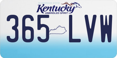 KY license plate 365LVW