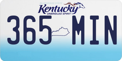 KY license plate 365MIN