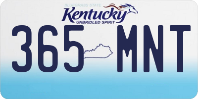 KY license plate 365MNT