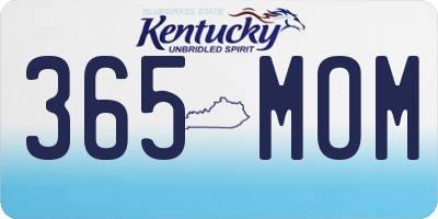 KY license plate 365MOM