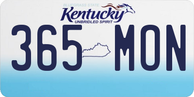 KY license plate 365MON