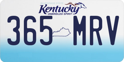 KY license plate 365MRV