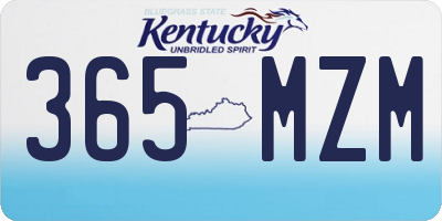 KY license plate 365MZM