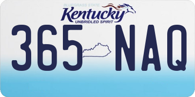 KY license plate 365NAQ
