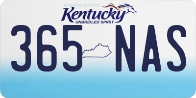 KY license plate 365NAS
