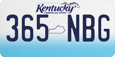 KY license plate 365NBG