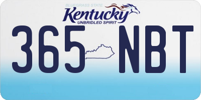 KY license plate 365NBT