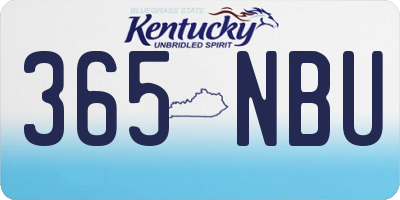 KY license plate 365NBU